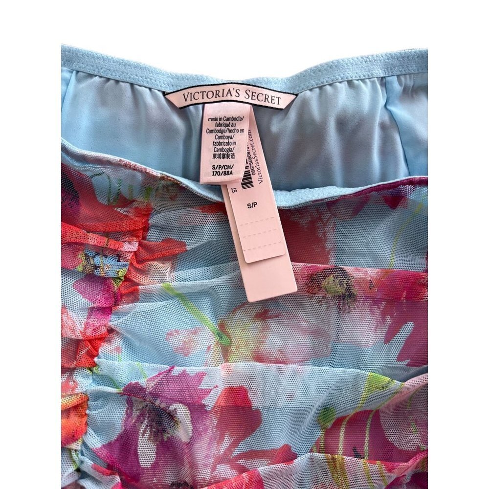 Victoria Secret Ruched Mini Skirts Size SP Color Baby Blue Red Skirt Only - Picture 5 of 6